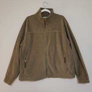 Cabelas Men Full Zip Fleece Olive Green XL Jacket Sweatshirt Outdoor Hiking